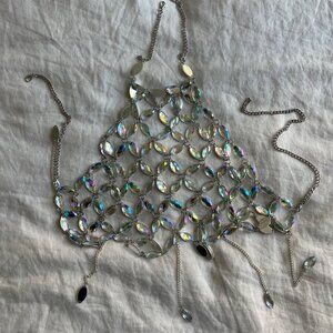 Rhinestone Halter Neck Top